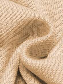 Spring/Summer New Unisex Men's Casual Simple Business Retro Solid Color Loose V-Neck Pullover Knit Top - Apricot - View 8