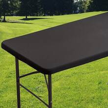 Square Spandex 34X34 Inches Fitted Tablecloth, Elastic Folding Picnic Card Table Cloth, Stretchy Patio Table Cover, Wipeable Tablecloths For Camping Outdoor Party Banquet White