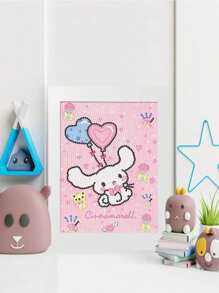 Sanrio Kit de pintura de diamantes de Kuromi de Sanrio, materiales DIY hechos a mano para niños, regalo de cumpleaños para niños, pintura de diamantes, adorno de escritorio para decoración interior