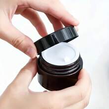 5pcs Amber Glass Jars With Black Lids - Unscented, Leakproof, Wide Mouth, Travel Size Refillable Containers For Cream & Lotion, Portable Light-Proof DIY Sample Bottles
