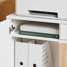 SoBuy Filing Cabinet Filing Cabinet Trolley Printer Table Made Of PB(E1) White - White - View 9