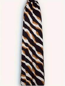 Robe sans manches distinctive à rayures - Polyester léger, tenue de plage d'été casual - Multicolore - Voir 4