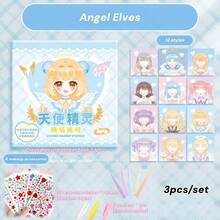 Libro de pegatinas de maquillaje con diseños de muñecas de moda, set de pegatinas para el rostro DIY - Juguetes de vestir con pegatinas reutilizables para diversión creativa, arte facial e interacción - Excelente como recuerdo de fiesta o regalo - Multicolor - Ver 27