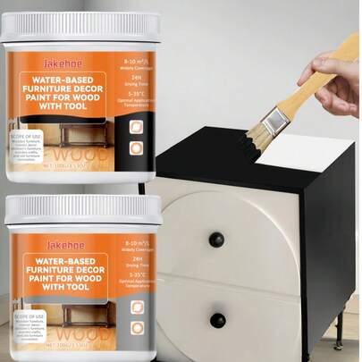 jakehoe 3.53oz Water-Based Wood Furniture Decorative Paint | Colorful Water-Based Wood Paint For Renewing Wood Cabinets, Dressers, Kitchen Cabinets, Wardrobes, Nightstands, Shoe Cabinets, Dining Tables, Door Frames | Suitable For Wood Furniture