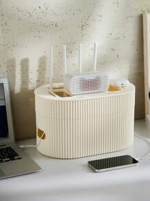 1 juego Caja de almacenamiento para router, caja deorganizador de cables de TV, caja de almacenamiento retro para regleta, cubierta protectora multiusos para enchufes para evitar que los niños la toquen