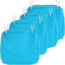 Local Delivery- Outdoor Cushion Slipcovers Waterproof 4 Pack Patio Chair Seat Cushion Covers With Zipper And Tie, 22 X 20 X 4 Inch, Replacement Cover Only - Peacock Blue - View 1
