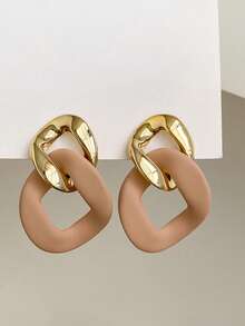 1 Pair Classic Abstract Vintage Street-Style Geometric Patchwork Earrings - Earring - View 3