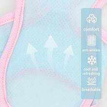 宠物夏季衬衫，冰丝透气服装，户外背心，可爱卡通图案，适合猫狗，适合泰迪和贵宾犬 - 綠色 - 查看 7