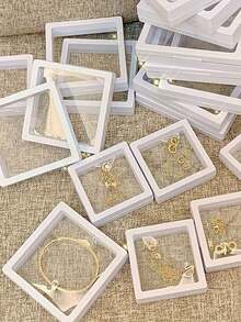 3件透明薄膜盒，耳环首饰收纳盒，便携式抗氧化PE薄膜耳夹项链礼盒，防尘抗氧化首饰盒，PE薄膜首饰收纳，戒指、耳环、手链包装盒 - 彩色 - 查看 13