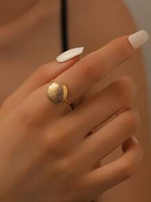 COINBUFF 1 pieza Anillo abierto con forma de sol, chapado en oro de 18K en acero inoxidable, de moda y delicado, sin decoloración, adecuado para citas, regalo y uso diario