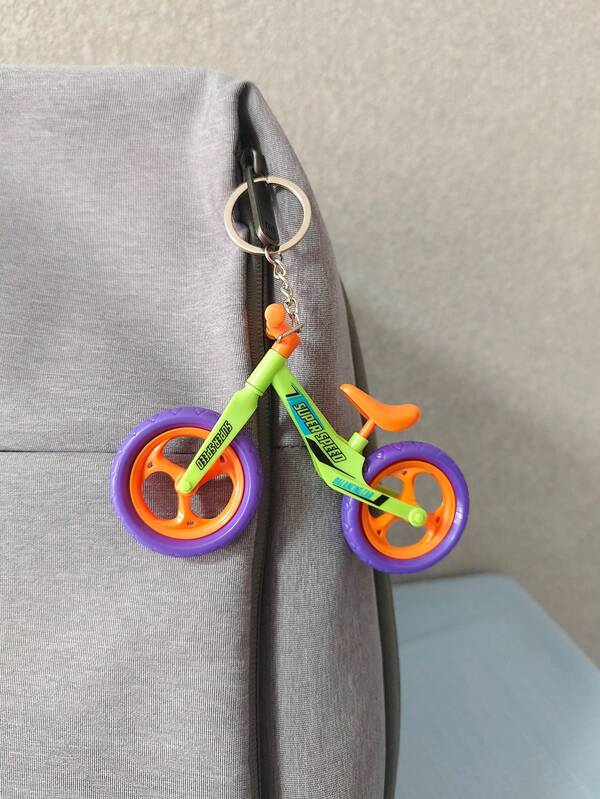 Mini Cartoon Fahrrad Schlüsselanhänger, DIY Zusammenbau kreativer Fahrrad Anhänger, Sport Fahrrad Rucksack Anhänger für Herren und Damen, Schüler Spielzeugmodell personalisiertes Geschenk Auto Zubehör Taschenbeutel Charm Rucksack für die Schule