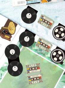 8pcs Retra Era Magnetic Bookmarks For Books, Mini Magnet Book Marker Page Clips, Vintage Cassette Telephone Typewriter, Unique Reading Gift Student Back To School
