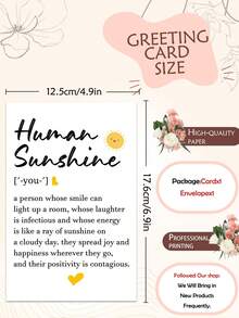1PC Cute Thank You Card For Women Appreciation Card For Teacher Friends Coworkers Doctor Nurse Inspirational Quotes Gift For Mom Aunt Sister Daughter Human Sunshine - Multicolor - View 4