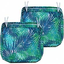 Local Delivery- Outdoor Cushion Slipcovers Waterproof 4 Pack Patio Chair Seat Cushion Covers With Zipper And Tie, 22 X 20 X 4 Inch, Replacement Cover Only - Tropical Leaf - View 9