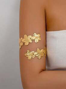 1pc Minimalist Geometric Petal Charm Bracelet, Suitable For Women Everyday Wear - Petal Armlet - View 13