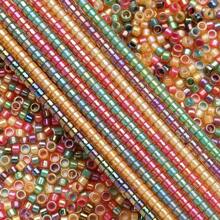 1000pcs Shiny Golden Cylindrical Seed Beads Tiny 2.5mm Japanese Craft Glass Round Loose Sapcer Beads For Diy Tassel Vintage Bracelet Necklace Jewelry Making