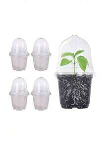 兰花种植盆多肉植物湿养营养杯育苗盆带盖圆形花盆带土种植 - 彩色 - 查看 11