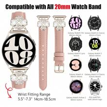 Correa de reloj de piel de mujer compatible con Watch 7/6/5/4 (40mm/45mm) y Classic (43mm/50mm) y Pro (45mm) - Diseño de diamante de trébol de cuatro hojas de la suerte - Correa delgada, transpirable y cómoda - Elegante, de moda y bonita de varios colores - Transpirable e hipoalergénica - Banda de repuesto premium para negocios/citas/boda/uso diario - Mejor regalo para ella