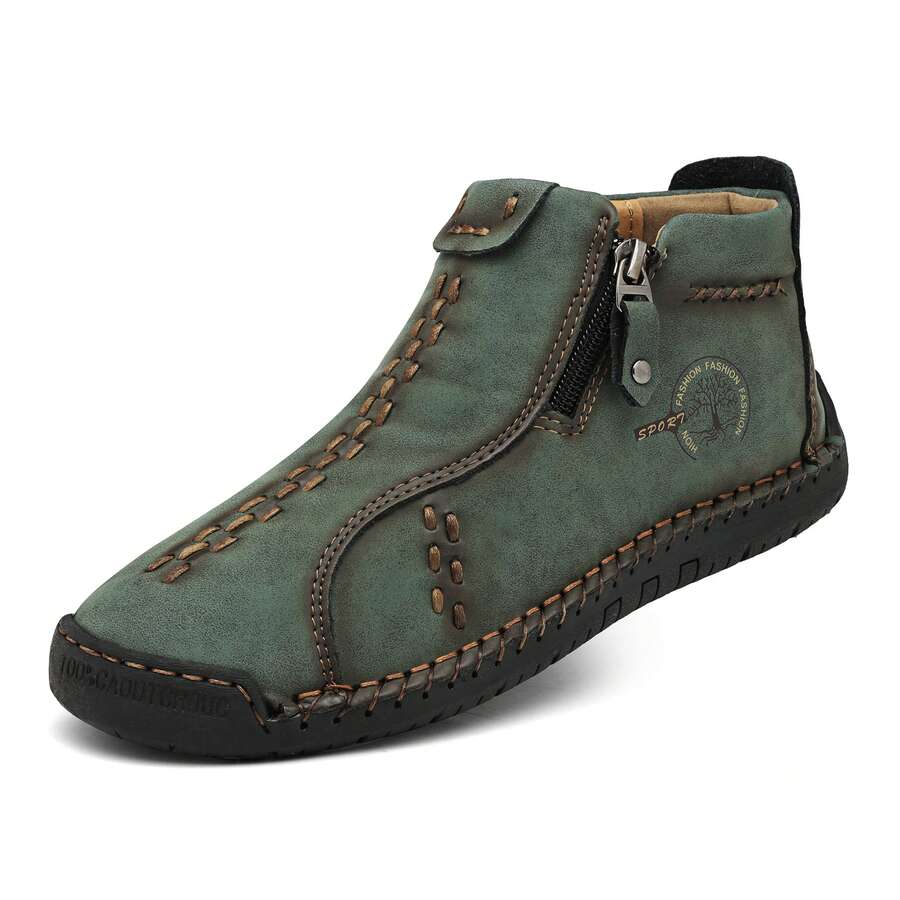 Women Oxford Ankle Boots Lace Up Design Non Slip Sole - 綠色 - 查看 1