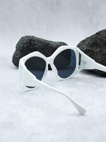 Óculos de Moda Feminina Retro Assimétricos com Armação Cinza, Óculos Decorativos Estilosos de Rua Chique, Adequados para Uso Diário