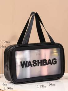 PU防水化妆包，大容量便携式旅行洗漱包，磨砂透明化妆品收纳包