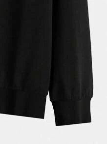 Men's Autumn And Winter Sweatshirt, Casual Hooded Zipper Sweatshirt, Black Solid Color, Solid Color Versatile, Suitable For Daily Casual Outings