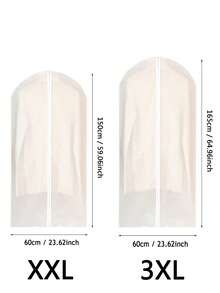 5pcs/Set Extra Large 60*140cm Travel Home Garment Storage Bags, 5 Pcs Extra Long Coat/Suit Dust Covers Foldable Semi-Transparent Clothing Organization Storage Bags, Suitable For Autumn/Winter Wardrobe - Clear - View 4