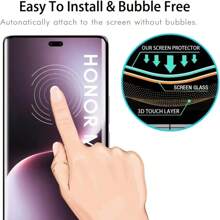 2+2 Stück Bildschirmschutz und Kameralinsen-Schutz für Honor Magic 7 Pro 5G/Magic 7 Lite/Magic 7, klarer HD-Curved-Vollabdeckung Panzerglas-Schutzfilm, frei von Blasen, speziell für die Honor Magic 7 Serie