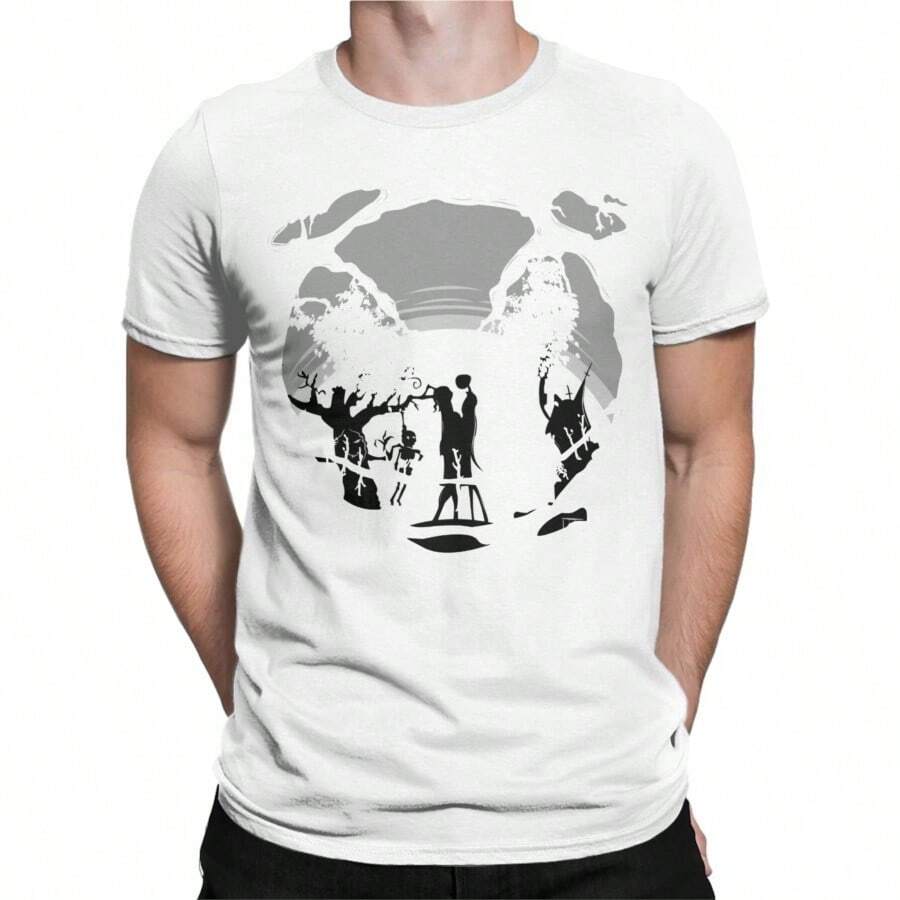 BREATHABLE COOL SUMMER Nightmare Before Christmas T Shirt For Men Women Cotton T-Shirt Jack Skellingtons  Sally Clothing Halloween Pumpkin Streetwear Tee - trắng - Xem 1