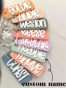 Acrylic Bag Tag Keychain 3D Backpack Tags Kids Tags Keychain Acrylic Name Tag Lunch Box Tag Luggage Tag Diaper Bag Tag Kids Backpack Tag