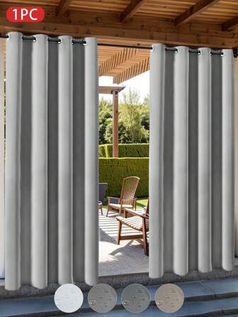 1pc Solid Color Waterproof & Blackout Window Curtain, Modern Simple Heat Insulation Curtain Suitable For Outdoor, Bedroom, Living Room Decoration Gifts Birthday Graduation