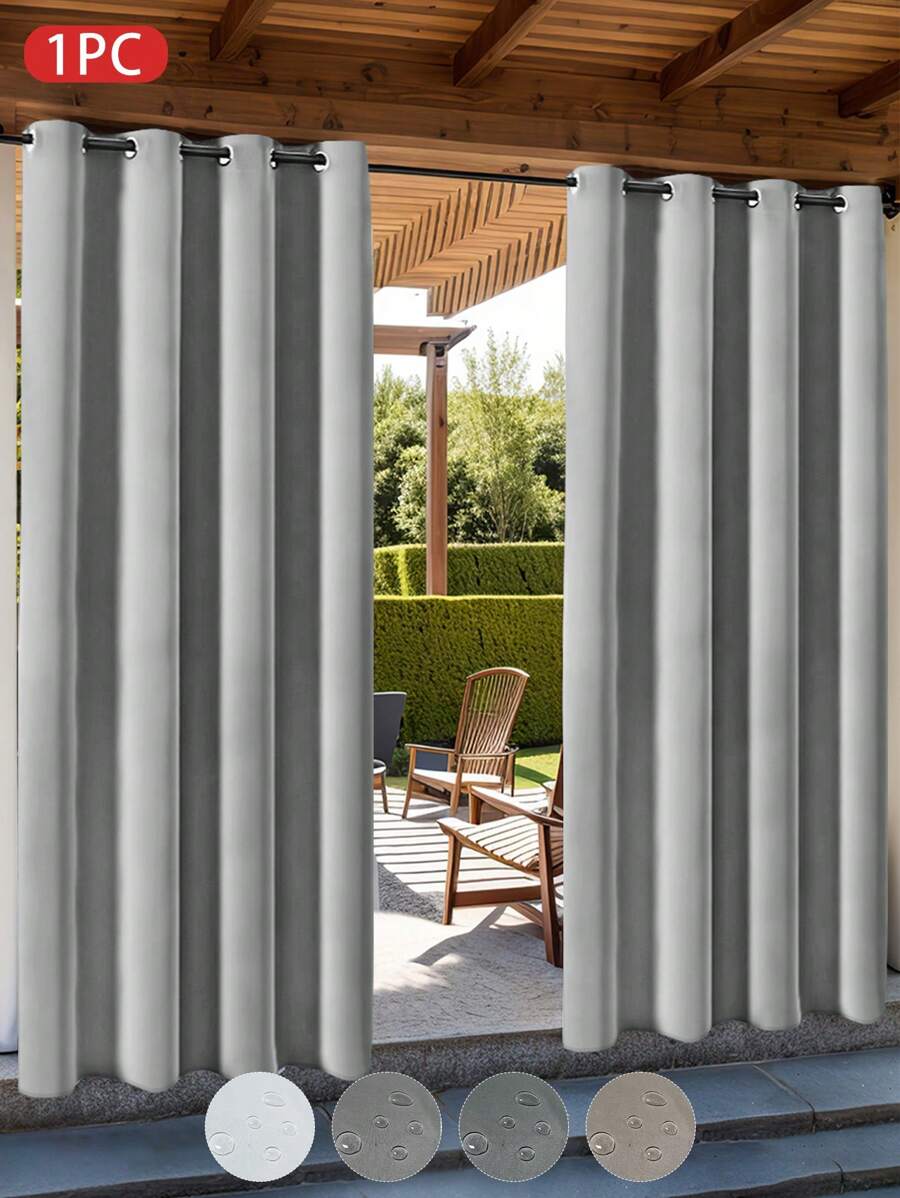 1 pezzo Tenda da finestra di colore unito, impermeabile e oscurante, isolante termico moderno e semplice, adatta per uso all'esterno, in camera da letto e in soggiorno