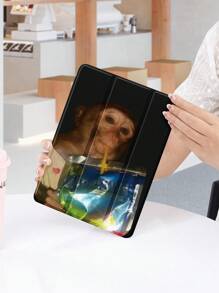 Expression 1pc Funny Monkey Pattern Tablet Protective Case, Compatible With IPad 10.2 Inch, IPad Pro 11 2021/2020/10th Gen, IPad Mini 4/5/6, Galaxy Tab A8 10.5 Inch 2022, MatePad 10.4/Tab, With Pencil Slot, Anti-Drop, Tablet Stand Case