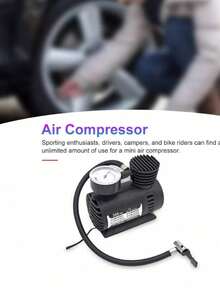 AirePortátil Plus Compresor de aire, mini compresor de aire portátil, bomba de inflador de neumáticos eléctrico - Negro - Ver 8