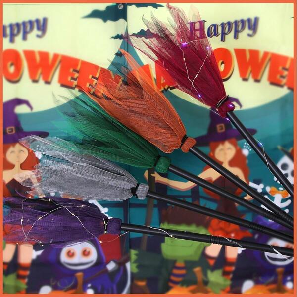 1pc Halloween Broom, Detachable Prop, Party Decoration, Witch Broom