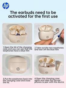 HP HP Wireless Earbuds, True Wireless In-Ear Noise-Proof Headphones Compatible With Apple, Android And Other Devices, Comes With A Storage Bag, Suitable For Spring, Summer, Autumn And Winter, Christmas Great Holiday Gift