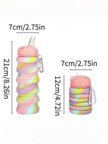 一体式可折叠运动水壶。材质：硅胶。折叠容量：200毫升。展开容量：500毫升。可折叠设计。手持式设计，方便儿童携带。隐藏式吸嘴，饮用方便。购买前重要提示：（瓶身采用硅胶材质；用力过猛可能会导致瓶盖松动。介意者请勿下单。） - 彩色 - 查看 11