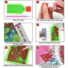 Kit de peinture diamant 5D pour adultes, série crâne en points diamant ronds, artisanat de gemme pour débutants, décoration murale