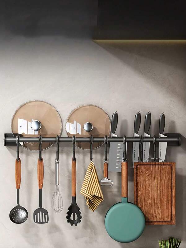 1pc Multifunctional Knife Slot, Strong Load-Bearing, Removable Kitchenware Rack Knife Rack, Wall-Mounted Hole-Free Home Spice Rack, Knife And Chop Storage Rack