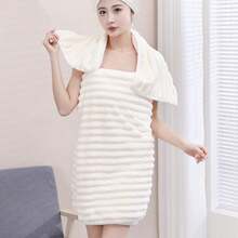 1-2 件云朵般柔软珊瑚绒浴巾，加厚沐浴巾，适合美容院家居浴室 - 彩色 - 查看 2