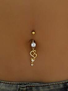 Navel Piercing Jewelry, Micro-Inlaid Zirconia Navel Ring & Gold Butterfly Navel Ring, Body Piercing Accessories