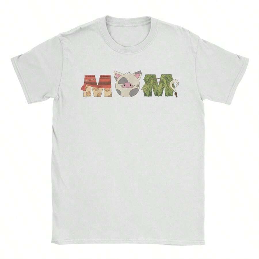BREATHABLE COOL SUMMER Printed Moanas  Letters Pua Maui Mother's Day  T Shirt For UniSexs  100 Cotton T-Shirts Short SLEEs Ve Tops - trắng - Xem 1