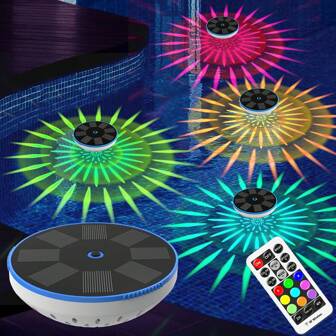 RGB Solar Floating Pool Lights, Pool Lights That Float With Remote Control, Multiple Colors And Modes, Timing Mode, IPX8 Waterproof LED Color Changing Lights For Bathtub Garden Party