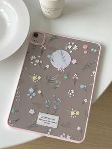 Flower 1pc 亚克力透明花卉印花保护套，简约法式浪漫优雅风格，适合女性，适合多种平板电脑型号，因实际收到的商品而异 - 無色 - 查看 1