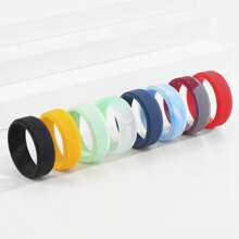 8 Pack Men's Silicone Rings Men Rubber Wedding Band Ring Fit Size 7-15 , 8mm Wide, 2mm Thick