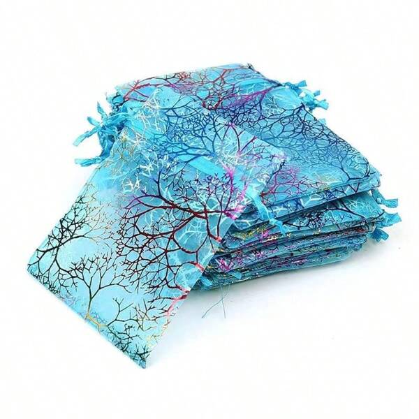 5/10/20/50/100Pcs Multicolor Coral Style Gauze Bags, Gift Packaging Bags, Gift Bags, Home And Daily Necessities, Nylon Bag Storage Bags, Festival And Party Supplies, Wedding Supplies, Gift Decoration Packaging, Small Packaging Bags, Jewelry And Accessory Packaging, Gift Hanging Bags, Birthday Gift Jewelry Drawstring Bags,