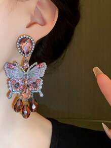 Andkiss 1 Paar übertriebene hochwertige vintage süße und coole Schmetterling geometrische Wassertropfen Quasten Ohrringe