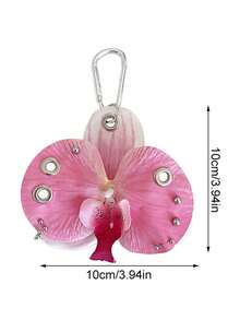 1 件优雅蝴蝶兰花钥匙扣精致可爱多彩花朵设计装饰钥匙扣迷人包袋配件海滩度假吊坠女士礼物海滩配饰海滩必需品海滩包夏季配饰 - 彩色 - 查看 10
