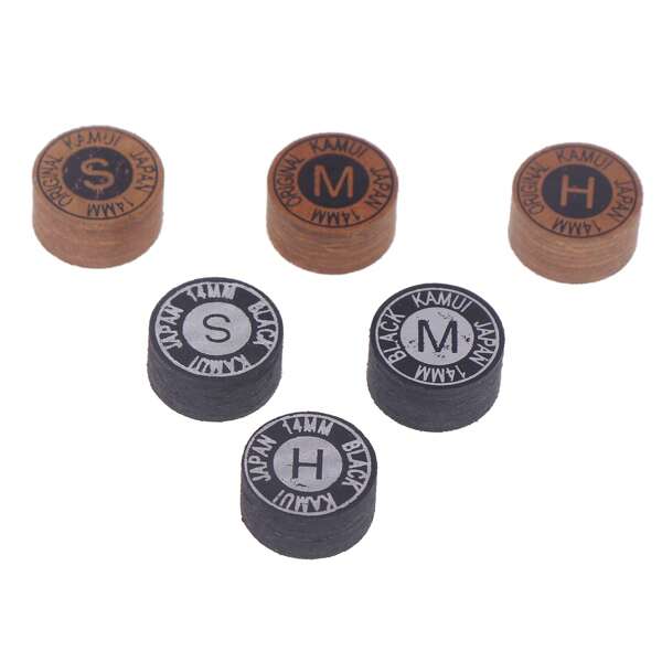 1 Stück 14mm japanischer Billard Queue Spitze, hochwertige Billardqueue Spitze für 9-Ball und Snooker, harte & weiche Spitzen