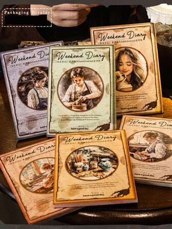 30 piezas/paquete Papel vintage casual con personajes de la vida diaria y del fin de semana para manualidades de scrapbooking y diarios, papel decorativo para diarios chatarra con 10 diseños de patrones, útiles escolares, de vuelta a clases